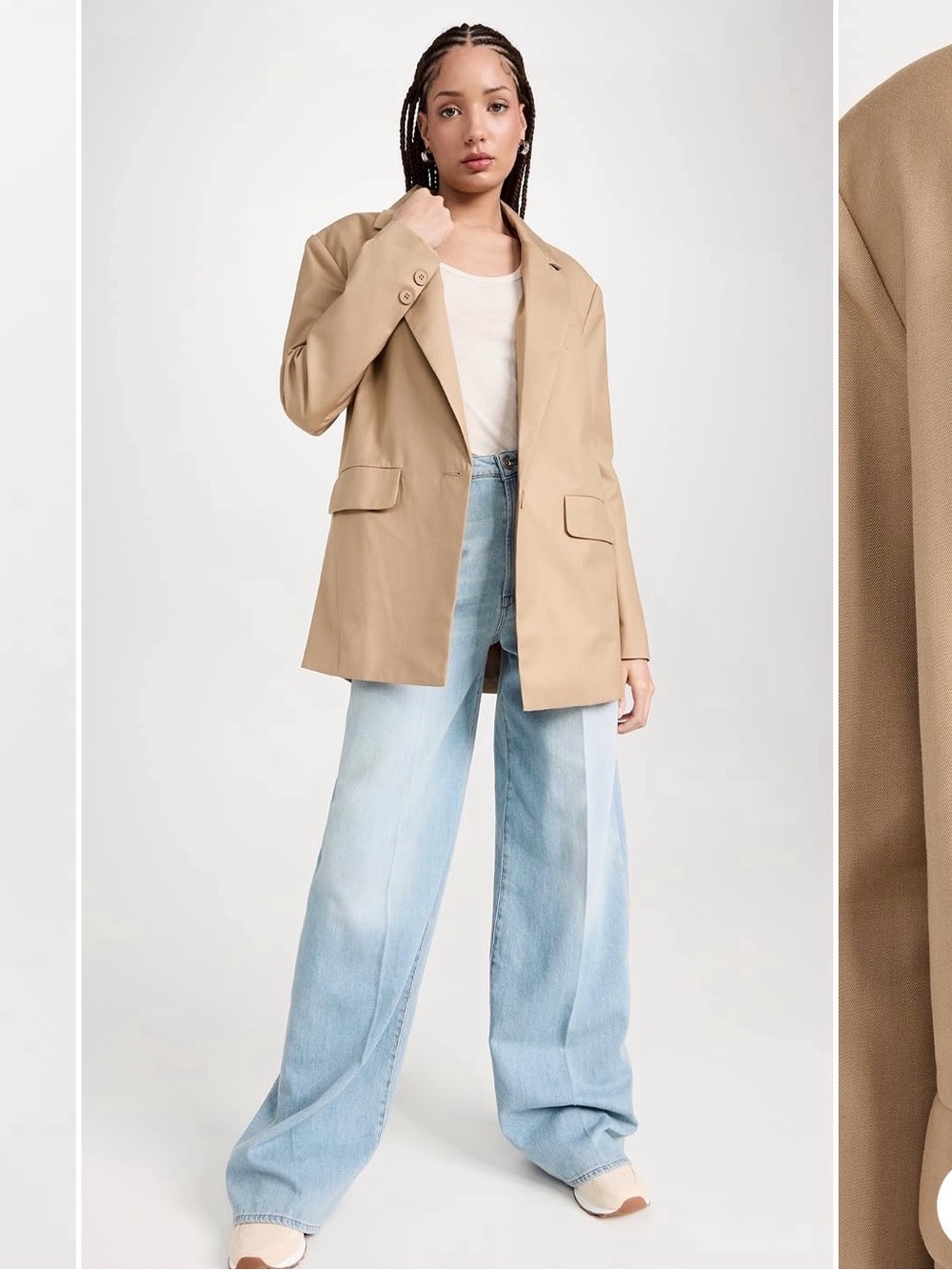 Lioness Welcome To The Jungle Blazer Beige Oversized Boxy Fit Size Medium